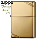 楽天喫煙具屋 Zippo Smokingtool ShopZIPPO ジッポー 270 フラットトップ ハイポリッシュブラス // ダイアゴナルライン 真鍮無垢 ソリッドブラス 金色 Vintage Look ジッポライター メンズ ギフト