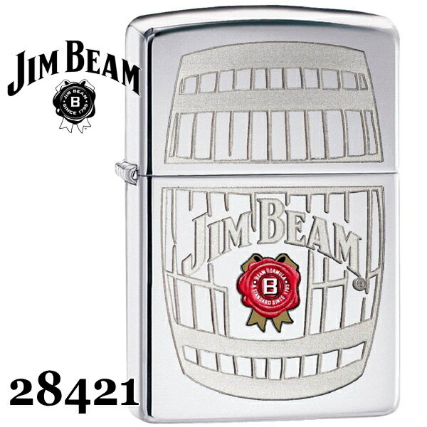 ZIPPO ライター ジッポー 28421 JIM BEAM Barrel ジムビーム バレル ハイポリッシュクローム ブランド メンズ ギフト