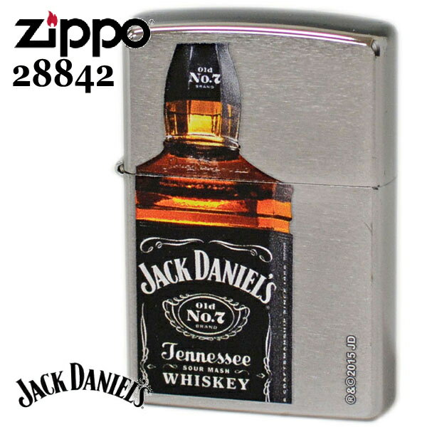 ZIPPO ジッポー 28842 JACK DANIEL'S Bottle ジャックダニエル ボトル ブラッシュクローム 渋いジッポーライターメンズ ギフト