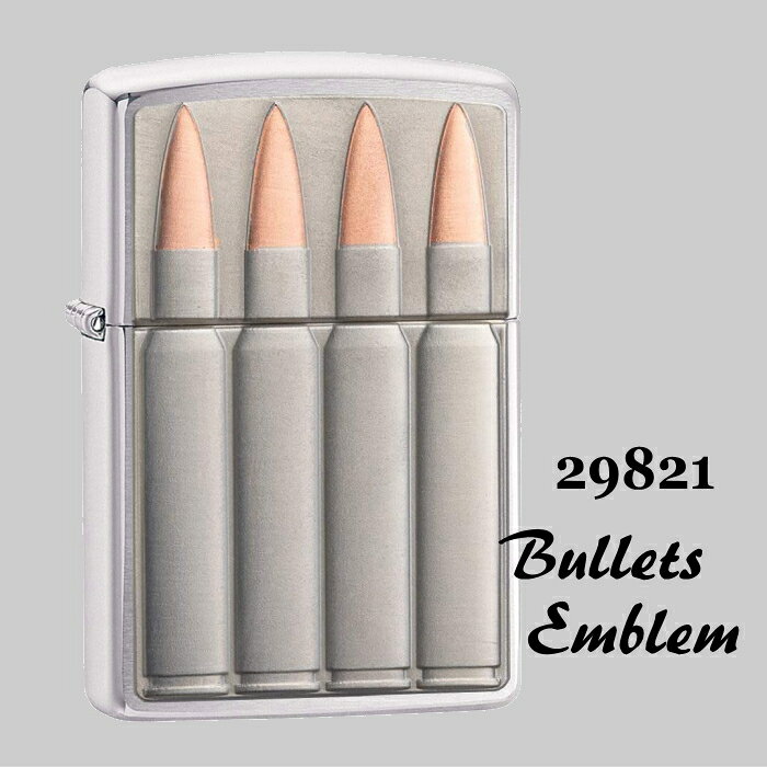 喫煙具屋ぷかり亭 Zippo ShopのZIPPO ビュレットエンブレム 29821 ジッポー ライター 正規品 Bullets Emblem 銃弾 弾丸 ミリタリー オイルライター｜アングル2