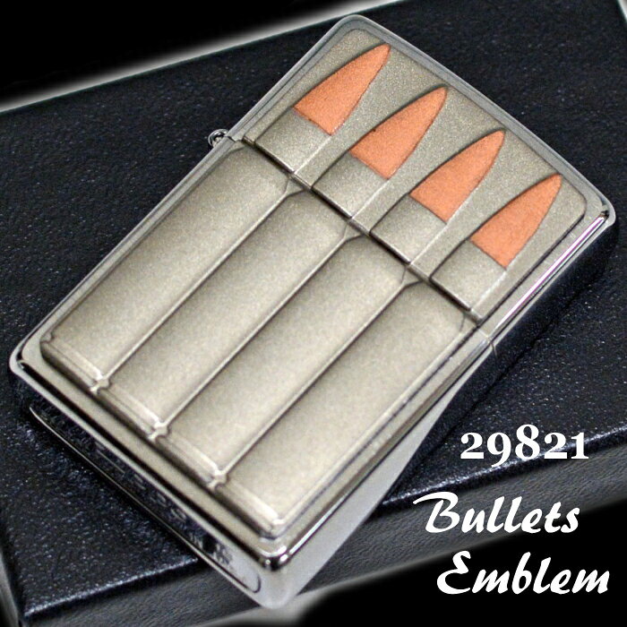 喫煙具屋ぷかり亭 Zippo ShopのZIPPO ビュレットエンブレム 29821 ジッポー ライター 正規品 Bullets Emblem 銃弾 弾丸 ミリタリー オイルライター｜アングル3