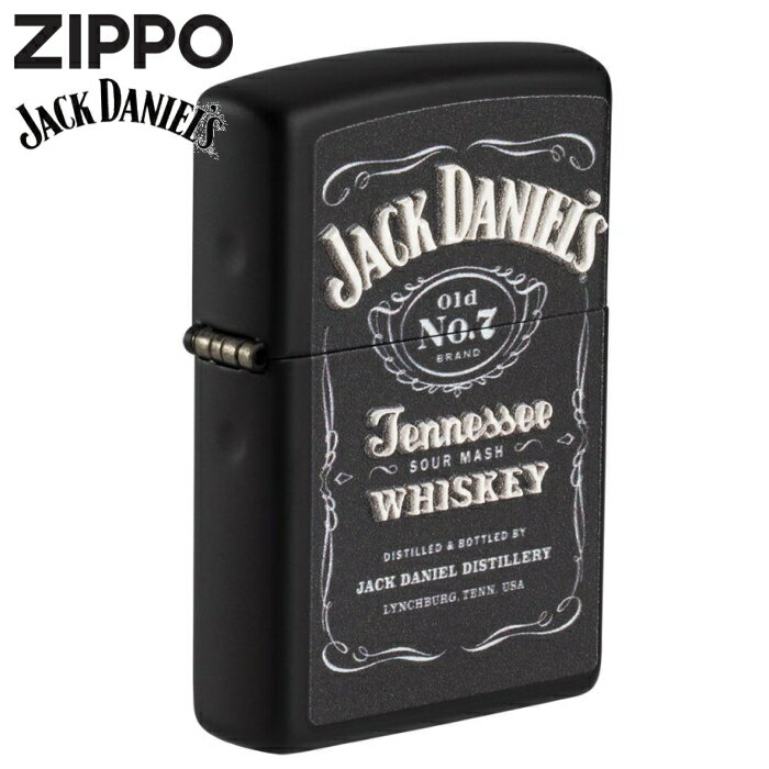 ZIPPO ジッポー ジャックダニエル 49281 JACK DANIEL'S 立体ロゴ ブラックマット 渋いジッポーライター メンズ ギフト