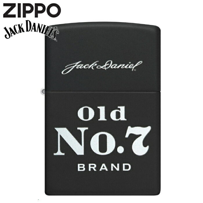 ジャックダニエルズジッポ ZIPPO ライター ジャックダニエル 49823 JACK DANIEL'S No.7ロゴ ブラックマット 渋いジッポーライター メンズ ギフト