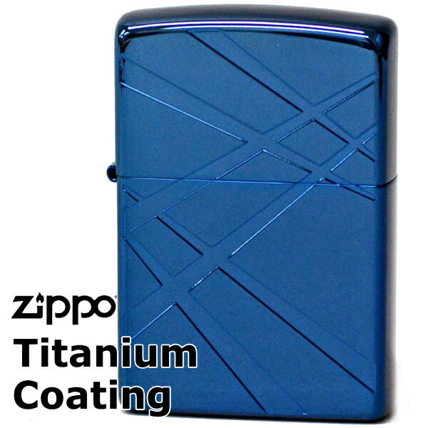 チタン・Zippo ZIPPO オイルライター ジッポー TIC-B チタンコーティングシリーズジッポー ブルー＆ブルーライン 在庫一掃商品