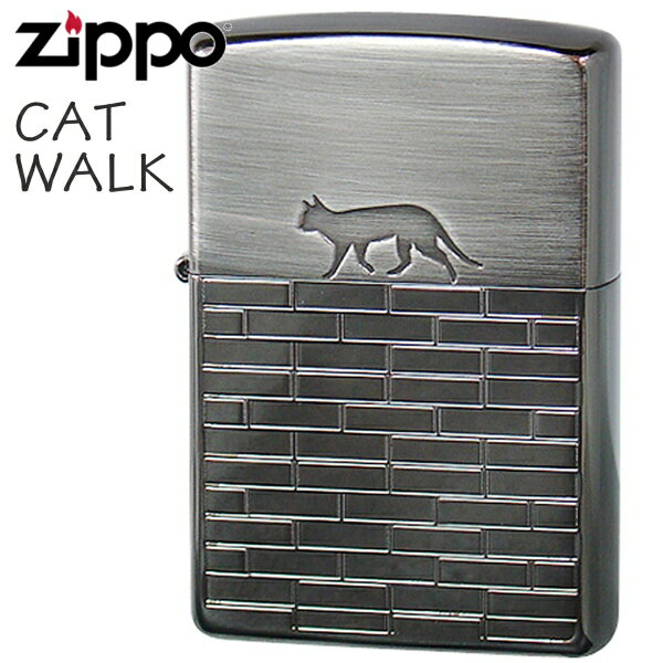 ZIPPO ジッポー キャットウォーク 2BN-CATW ブラックニッケル 猫ちゃんシルエット かわいいZIPPOライター