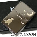 ZIPPO キャット&ムーン 2CAT-BNA Aタイプ ブラック ジッポー ライター 猫と月 かわいい ZIPPOライター オイルライター ギフト メンズ レ...