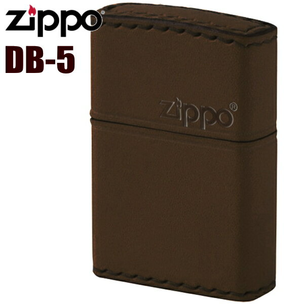 革巻きジッポ ZIPPO ライター DB-5 革巻き レザー ZIPPOロゴ ヨコロゴ ブラウン 牛革 茶 おしゃれな ジッポーライター オイルライター ブランド メンズ ギフト