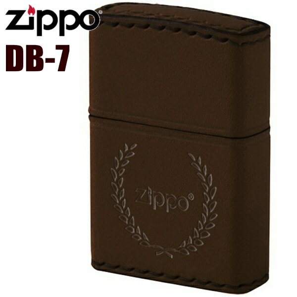 革巻きジッポ ZIPPO 革巻き ジッポー DB-7 レザー 月桂樹 ゲッケイジュ ブラウン ジッポーオイルライター ギフト