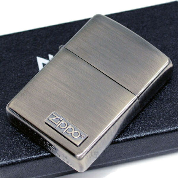 ZIPPO ロゴメタル 202M-Z ジッポー ライター 正規品 ニッケル古美 シンプル かっこいい オイルライター