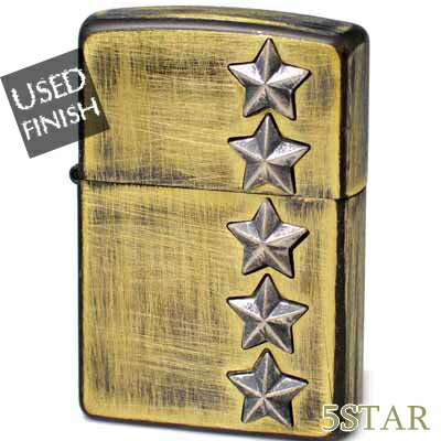 【完売】ZIPPO ジッポー 2UDBM-5STAR ジェネラルスター ブラス ユーズド仕上げ 星 渋いジッポーライター