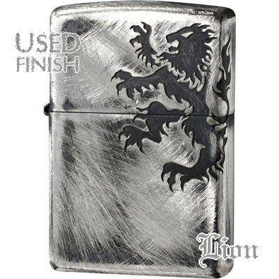 【完売】ZIPPO ジッポー 2UDS-CRLI アンティーククレスト ライオン 銀イブシユーズド仕上げ 渋い ZIPPOライター 名入れ対応メンズ ギフト