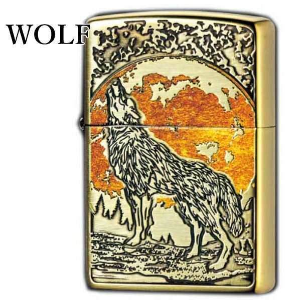 ZIPPO ジッポー ウルフ 2BI-WOLF 真鍮メッキ いぶし仕上げ 狼 ZIPPOライター オイルライター