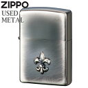 ZIPPO ユーズドメタル NiB ユリ ジッポーライター 正規品 スピニングブラッシュニッケル 渋い オイルライター