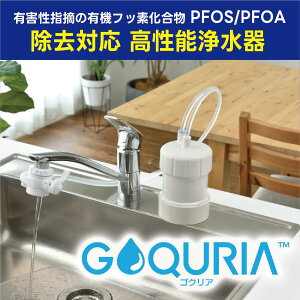 【大感謝祭★ポイント5倍】カートリッジ 交換不要 卓上型浄水器 ゴクリア GOQURIA キッツマイクロフィルター 据置型浄水器 高性能フィルター 有機フッ素化合物 塩素除去 PFAS除去 PFOS除去 PFOA除去 日本製 キッチン 取付簡単 蛇口 コスパ 水道水 PFOS PFOA PFAS 電源不要