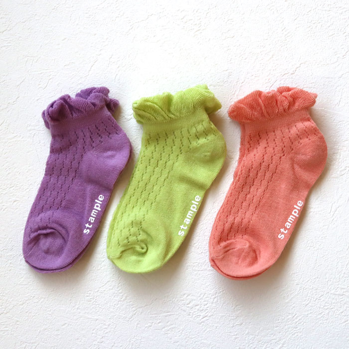 stample スタンプル レース編み アンクルソックス 3足組 靴下 キッズ 履きやすい 滑り止め 靴下 レース フリル すべり止め キッズ おしゃれ かわいい 子供用 こども 子ども 女の子 保育園 幼稚園 卒園式 アンクル ソックス 73146 2025 くるぶし 入園 入学