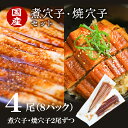 国産 極味大穴子セット (煮あなご× 2尾 蒲焼あなご × 2尾)肉厚 焼きあなご 煮あなご ギフト