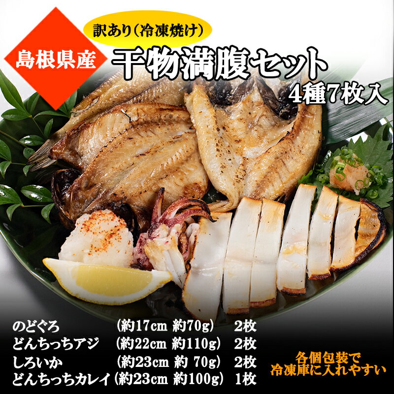 【訳あり】干物満腹セット4種7枚入 のどぐろ ケンサキイカ マアジ 各2枚 エテカレイ 1枚 アウトレット おかず お惣菜 訳ありセット 干物詰合せ 干物詰め合わせ 魚 高級干物 送料無料 訳アリのサムネイル