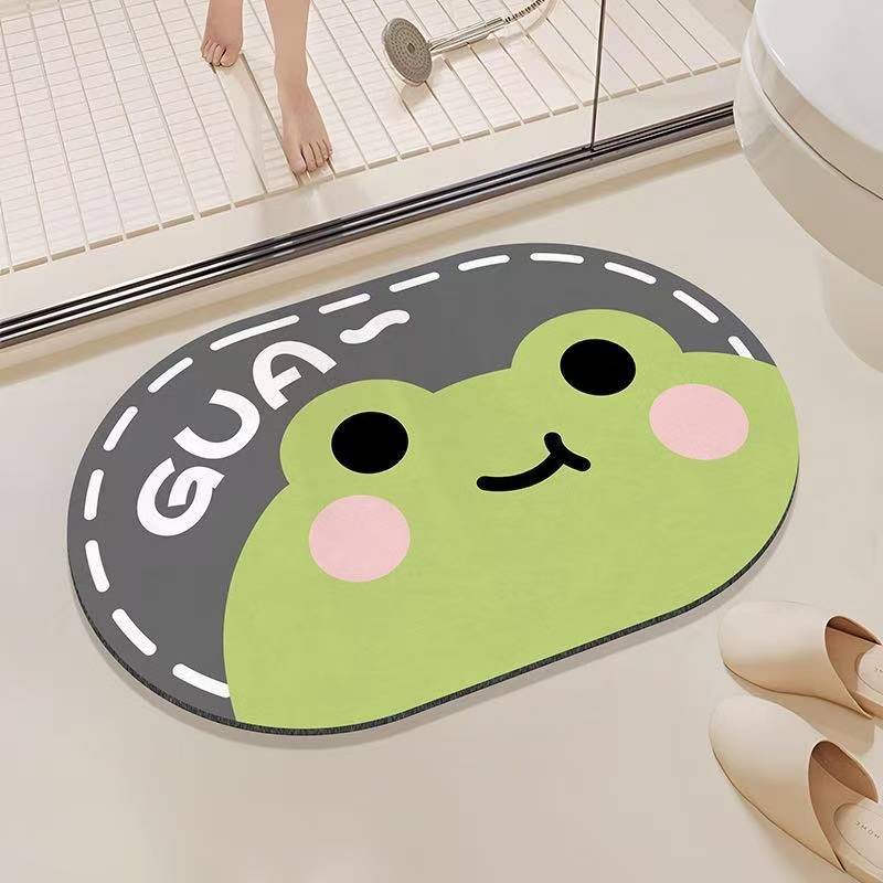 Rakuten - 珪藻土 バスマット猫　 速乾 ソフト 柔らか 洗える やわらか 珪藻土バスマット 割れない 抗菌 薄い 吸水 お風呂 浴室 洗面所 60 40 おしゃれ