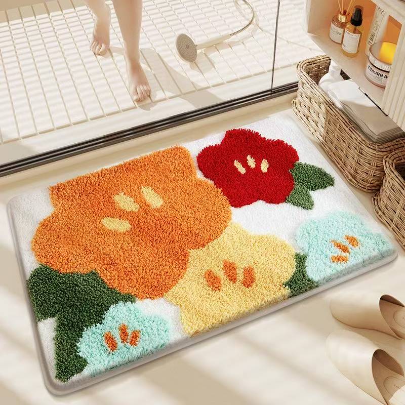 玄関マット おしゃれ 屋内 風水 大判 約50×80cm 40×60cmコーナー吸着つき 吸着シート 洗える室内 おしゃれ