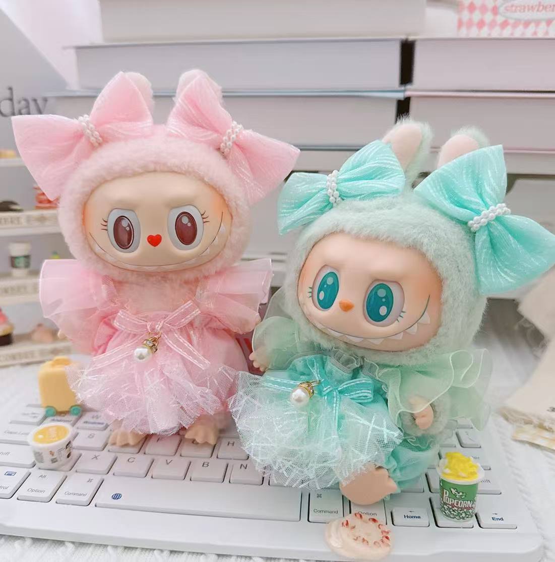 THE MONSTERS Exciting Macaron ぬいぐるみ用服 LABUBU ラブブ マカロン洋服/ズボン/靴/ネクタイ/帽子/スーツ ぬいぐるみ 服 17cm15cm17cm ぬいぐるみ 服セット