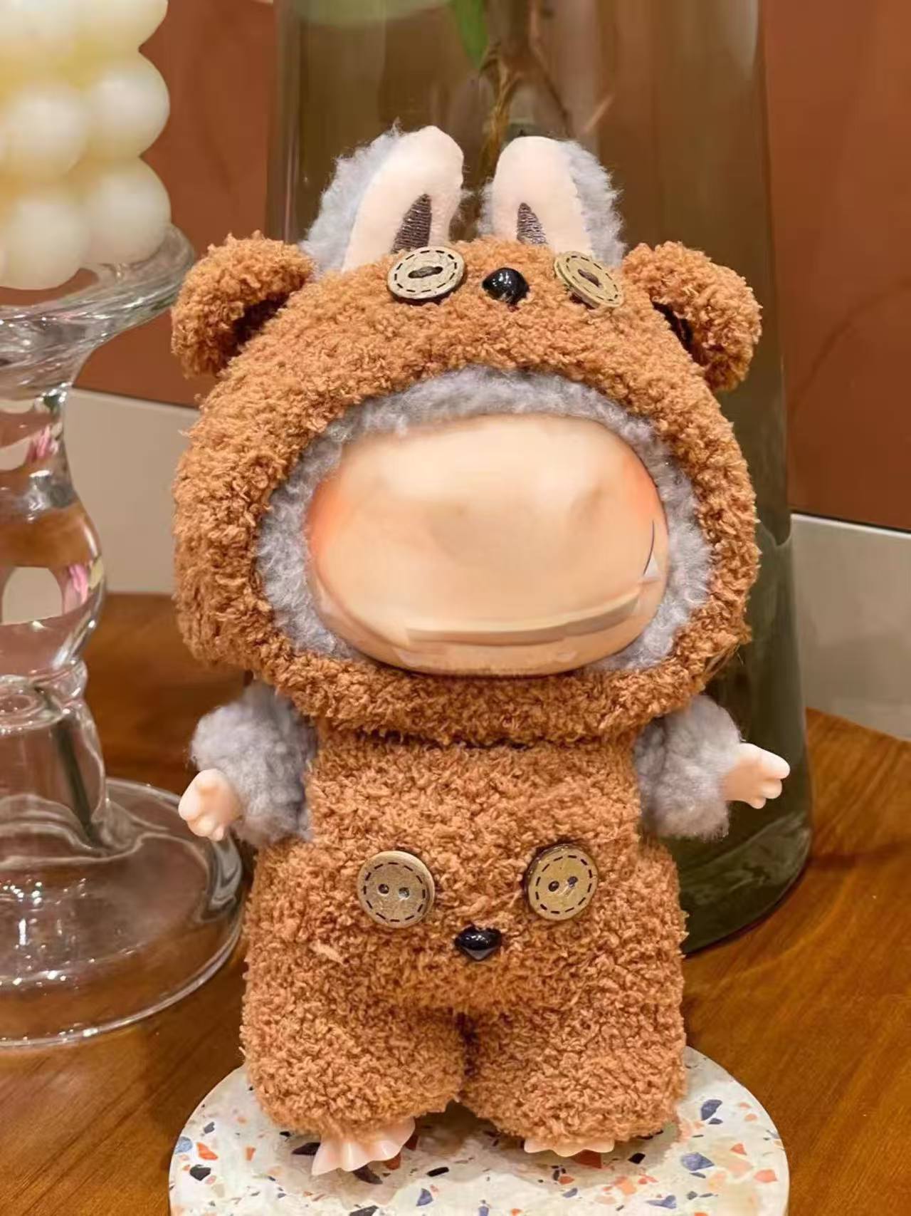 THE MONSTERS Exciting Macaron ぬいぐるみ用服 LABUBU ラブブ マカロン洋服/ズボン/靴/ネクタイ/帽子/スーツ ぬいぐるみ 服 17cm ぬいぐるみ 服セット