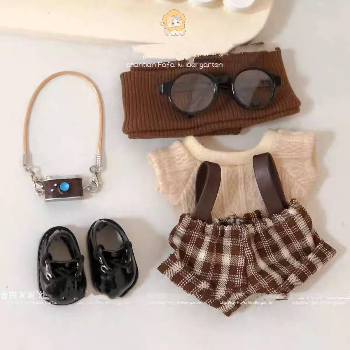 ラブブ服labubu服labubu洋服ぬいぐるみ用服 LABUBU ラブブ マカロン洋服/ズボン/靴/ネクタイ/帽子/スーツ ぬいぐるみ 服 17cm ぬいぐるみ 服セットのサムネイル