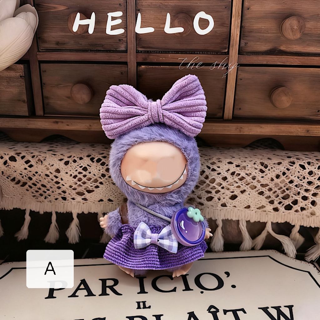 THE MONSTER PIN FOR LOVE ぬいぐるみ用服 LABUBU 4代ラブブ マカロン洋服/ズボン/...