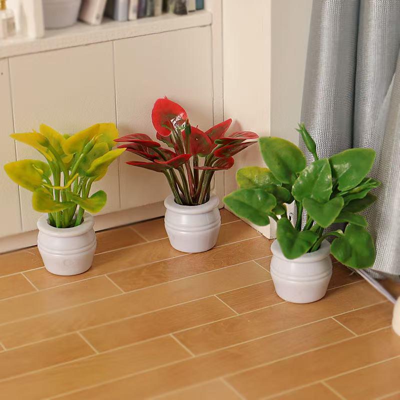 Rakuten - ミニチュアドールハウス用 観葉植物 ミニサイズ 植木 インテリア 雑貨 全3色 シンプル おしゃれ