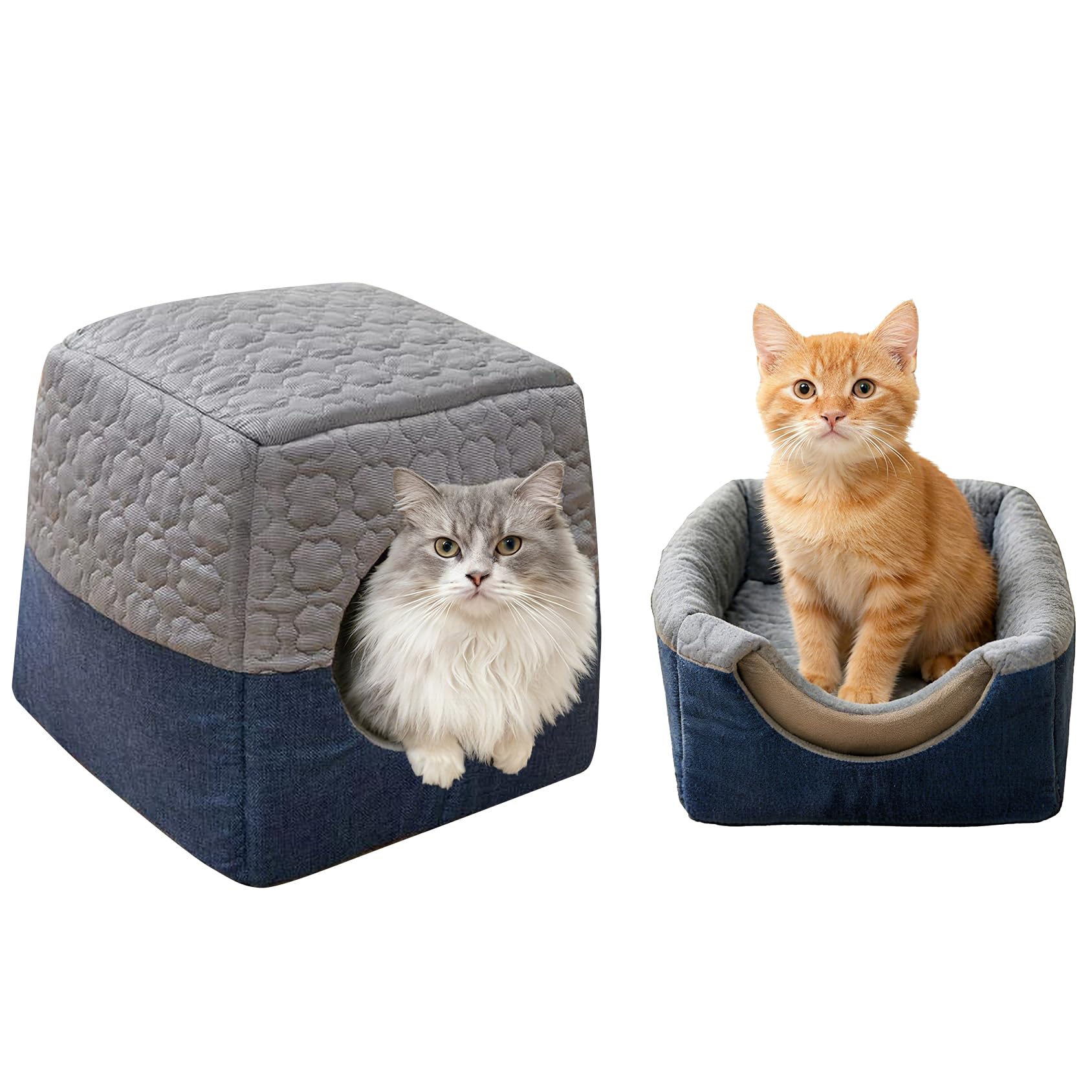 Rakuten - ペットハウス ペットベッド 猫用 犬用 夏用 クッション付き 折りたたみ 3WAY ドーム型 防寒対策 滑り止め