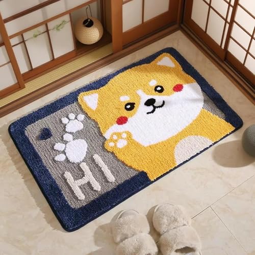 ケイアイワールドの玄関マット バスマット 吸水 滑り止め 防カビ 洗えるマット 可愛い ネコ柄 犬柄 厚手 45×75cm｜アングル2