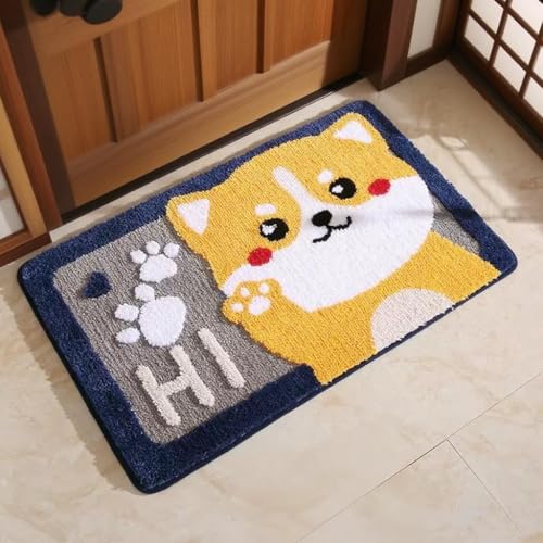 ケイアイワールドの玄関マット バスマット 吸水 滑り止め 防カビ 洗えるマット 可愛い ネコ柄 犬柄 厚手 45×75cm｜アングル3