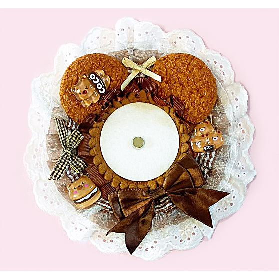 クマ ロゼット IDカードケース 痛ロゼット クマの可愛い アクセサリー カスタム