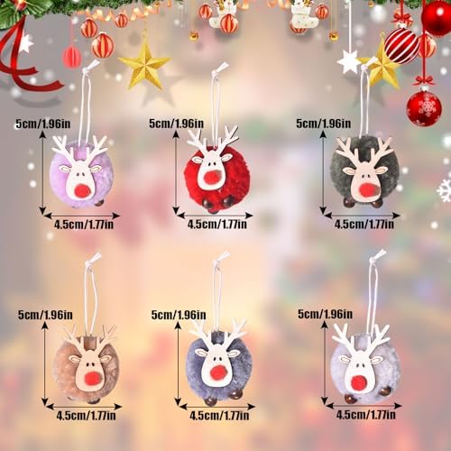 クリスマスツリー オーナメント 4個セット トナカイ クリスマスデコレーション プレゼント 赤 白 グレー 茶色 木製 ポリエステル素材 冬の装飾 おしゃれ 2