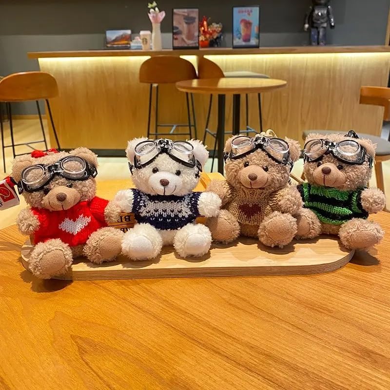 Rakuten - くまお揃い キーホルダー ふわふわ 可愛い オシャレ ぬいぐるみ プレゼント ストラップ キーリング 8種類