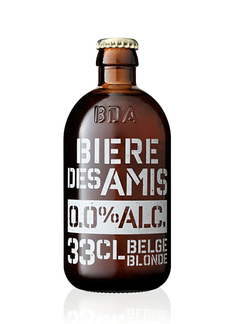 ビア デザミ 0.0% 330ml(ノンアルコールビール)の解説 ビア デザミ 0.0% 330mlは、ビールからアルコール分のみを除去したアルコール0.0 %のノンアルコールビールです。減圧蒸留という製法でビールからアルコール分のみを除去したアルコール0.0 %のビール。 真空状態のまま40°C以下でアルコールを取り除くことによりビール本来の香り、味わいを損なうことなく仕上げました。 ベルギー伝統のブロンドエールビールと同じ製法で手間隙かけて作られ、ビール本来の味もオレンジピールの香りとクリーミーで繊細な泡立ちもお楽しみいただけます。 ややオレンジがかった輝きのあるゴールド。 オレンジのような柑橘の香り、リンゴのような香り、ヨーグルトのような乳酸の香りがあります。 口に含むとオレンジような柑橘のフレーバーをともなった軽やかな酸味と苦味が特徴のスッキリとした味わい。 英語表記：Biere Des AMIS BLONDE 0.0%醸造所：ネオブュル社原産国：ベルギー分類：ノンアルコールビール原材料：大麦麦芽、ホップ、糖類、オレンジピール/炭酸、香料、酸化防止剤（アスコルビン酸）アルコール度数：0.0％容量：330ml入り数：12本Biere Des AMIS BLONDE 0.0% ビア デザミ 0.0% 330ml(ノンアルコールビール)