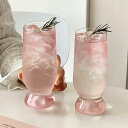 ins風 かわいい 美しい脚付グラス 日本酒 キュートな ゴブレット ピンク ワイングラス 足付き クラフトサケグラス 玉足 お酒 グラス 脚付き ワイングラス...