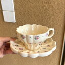 癒される 花柄 マグカップ&プレート かわいい 小花 白陶器 花びら形 コップ カップ マグ ソーサー セット 洋食器 コーヒー 紅茶 レストラン 北欧 食器 ...