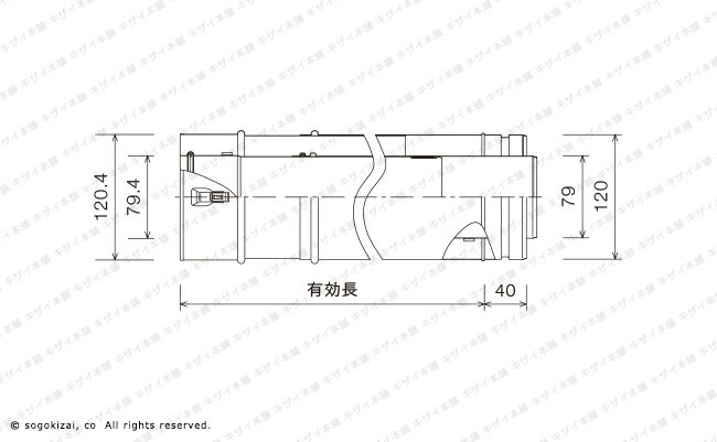 【φ120×φ80二層タイプ】W18 二重管（伸縮管700型）【JIA認証品】 2