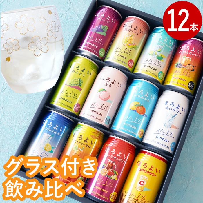 お中元 ほろよい 飲み比べ セット ギフト 詰め合わせ 【 サントリー ほろよい 飲み比べ 12本セット 】 プレゼント お酒 贈答用 退職祝い 男性 女性 父 母 記念日 還暦祝い 出産 内祝い 祖父 祖母 古希 喜寿 サントリー ほろよい チューハイ 酎ハイ 母の日 父の日のサムネイル