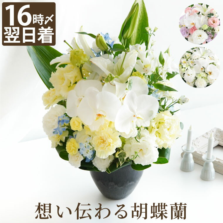 横浜花まりか 仏花 【 あす楽 ＆日付指定可】 胡蝶蘭 お供え 花 仏花 生花 お彼岸 『 胡蝶蘭のお供えシルキー アレンジ 』 法事 お供え花 一周忌 贈り物 お悔やみ の花 命日 お花 供花 法要 三回忌 喪中見舞い 49日 お悔み 即日発送 蘭 らん ラン お盆 花まりか