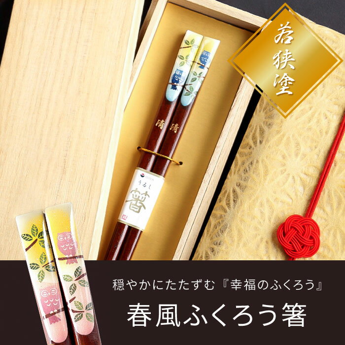 お箸 名入れ おしゃれ おばあちゃん プレゼント 【 天然木 日本製 春風 ふくろう 箸 1膳 】 名前入り ギフト フクロウ 名入り 60代 70代 男性 女性 誕生日 祖父 祖母 父 母 還暦 古希 喜寿 米寿 傘寿 定年 退職 祝い 名 名前 入り 入れ Present Gift
