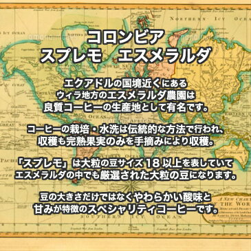 コロンビア　ウイラ エスメラルダ　スプレモ　1kg