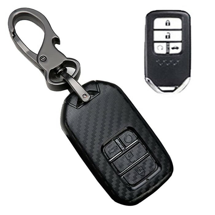 キーケース ホンダ 專用 スマートキーケース キーカバー ABS プラスチック 4ボタン ホンダE 専用設計 キーホルダー HONDA第10世代シビックアコードクラウンロードURVビンジCRVインシパイXRV 等に適用 キーケース