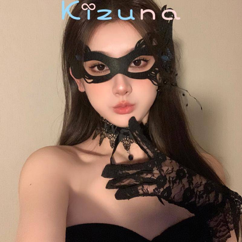 マスク ブラック 仮面 ハロウィン 仮装パーティー アイマスク 目元マスク フェイスマスク レース 長耳 ..