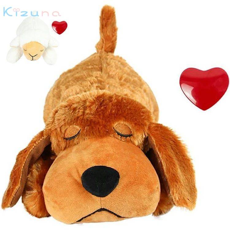 ハートビート犬のおもちゃ ぬいぐるみ 心音 なだめる 不安解消 睡眠補助 睡眠枕 犬噛みおもちゃ ペット..