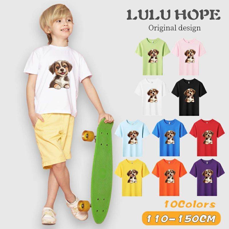 T-Shirts （Long-Sleeved） - 半袖tシャツ キッズ 男の子 女の子 こども ユニセックス 子供服 いぬ　犬好き　保育園 運動会 幼稚園 お着替え 綿 夏服 110−150　可愛い メンズ レディース 綿 コットン カットソー ブランド スポーツ 白 黒 赤 黄