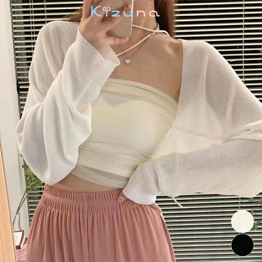 サマーカーディガン長袖ショート丈ボ...