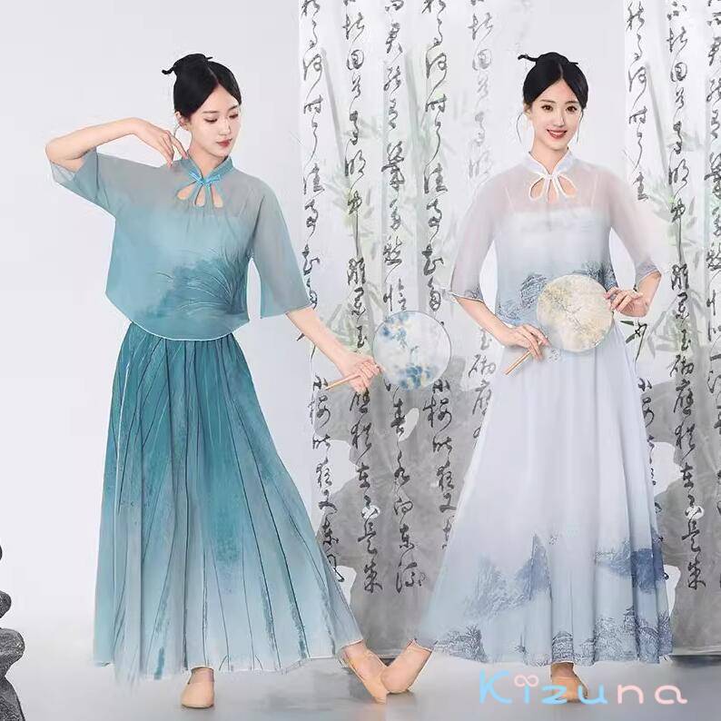 チャイナドレスブラウス　古典ダンス衣装　レディース中華民国漢服3点セット古典ダンスウェア エレガン..