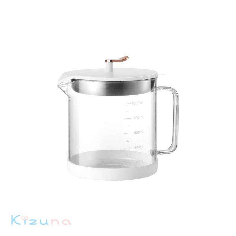 楽天絆shop耐熱ガラス製オイルポット調味料入れ 家庭キッチン用品オイルフィルターオイルボトルガラス製オイルポット蓋付き多機能オイル貯蔵容器（1000ML）