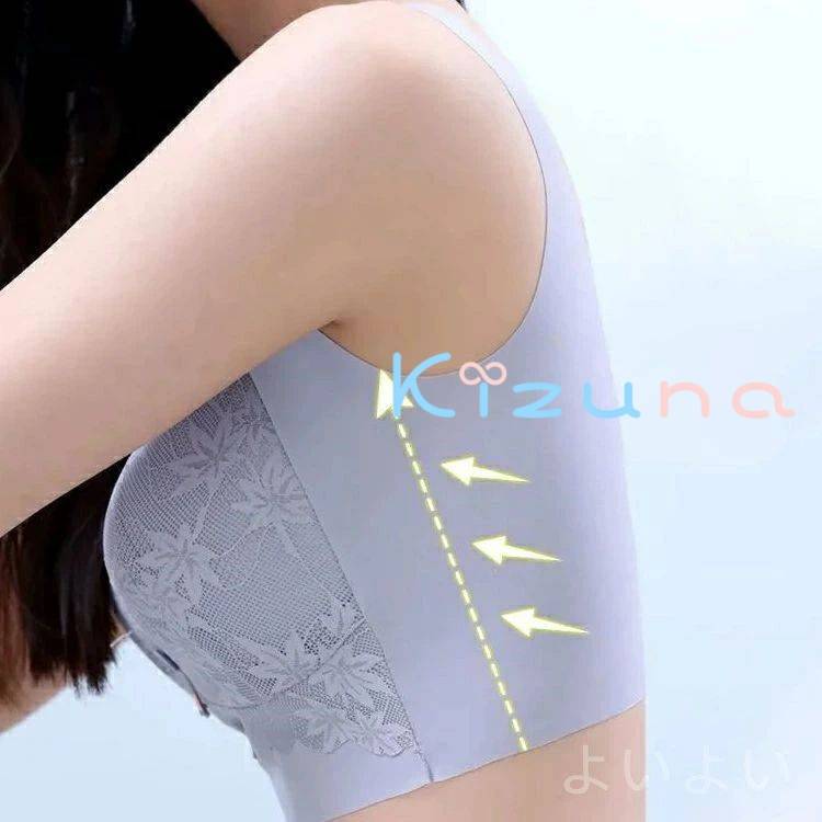 胸を小さく見せるブラ 大きいサイズ ナイトブラ ワイヤレスブラ 下着 インナー レース 脇高 補正 補正下着 痩せ見え おしゃれ kizuna-shop-10017200 絆shop サンプル画像2